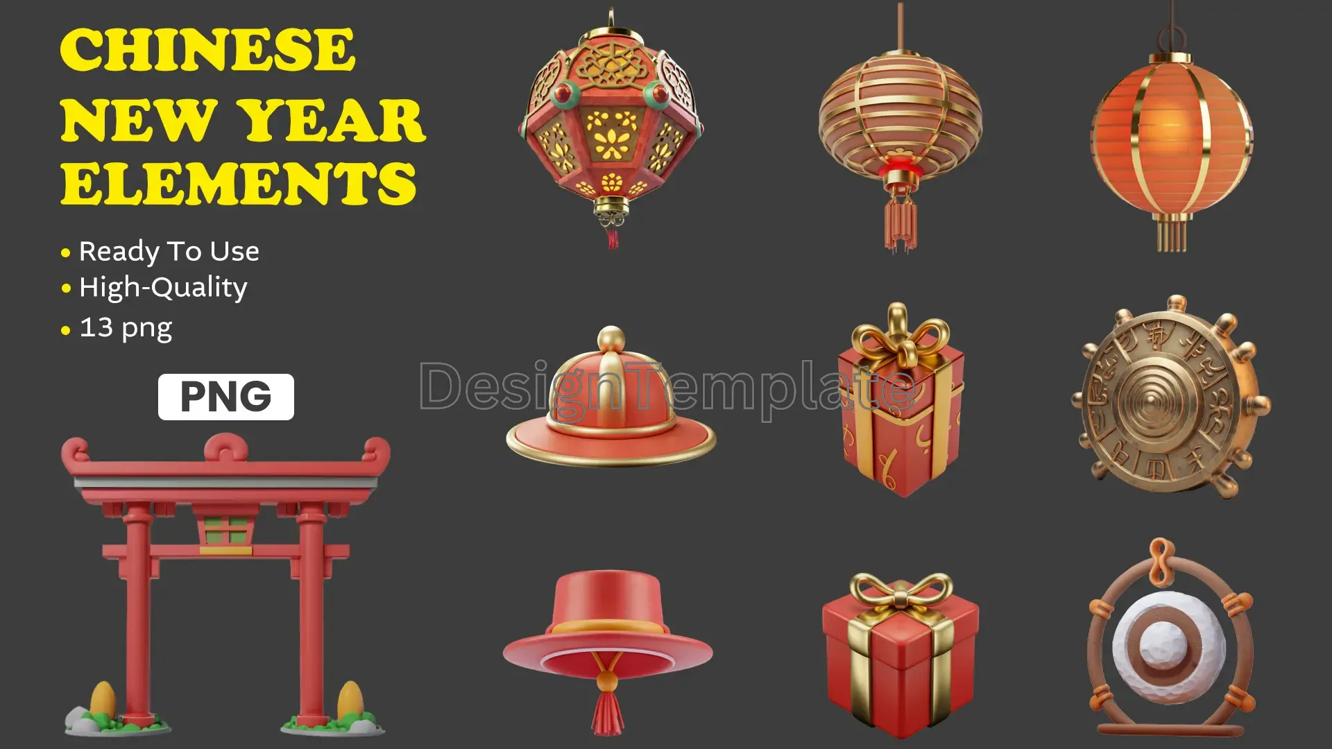 Best Chinese New Year 3D Elements Bundle